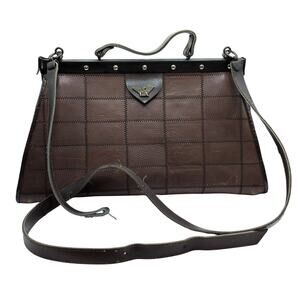 VTG GA Giorgio Armani? Emporio Eagle Brown Doctor's Bag Patchwork *Broken Strap